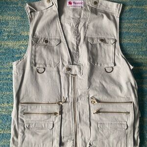Men's Hunting Field Vest - Beige- Size Medium